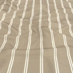 Lexington Stripe (Slub Print) Table Linen in Taupe