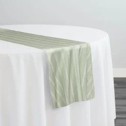 Lexington Stripe (Slub Print) Table Runner in Sage