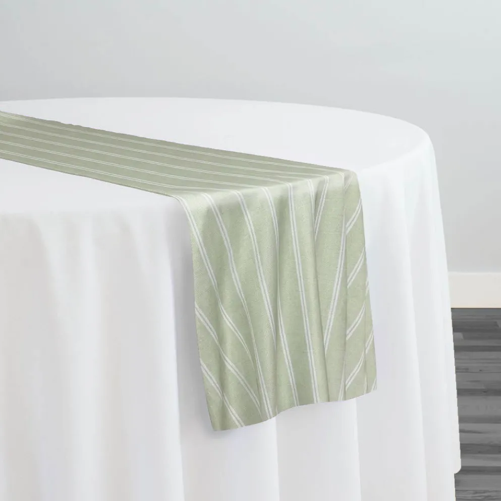 Lexington Stripe (Slub Print) Table Runner in Sage