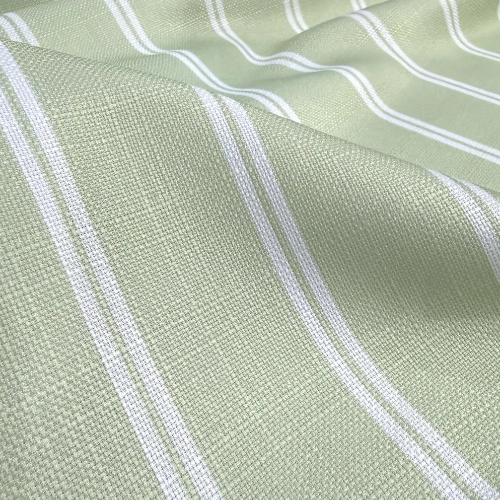 Lexington Stripe (Slub Print) Table Runner in Sage