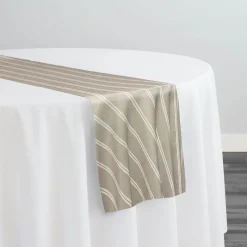 Lexington Stripe (Slub Print) Table Runner in Taupe