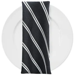Lexington Stripe (Slub Print) Table Napkin in Black