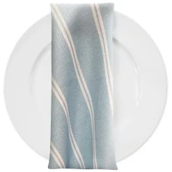 Lexington Stripe (Slub Print) Table Napkin in Lt Blue