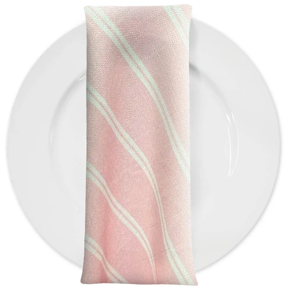 Lexington Stripe (Slub Print) Table Napkin in Pink