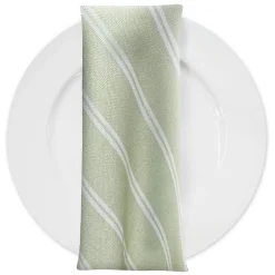 Lexington Stripe (Slub Print) Table Napkin in Sage
