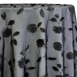 Lily Petal Table Linen in Black