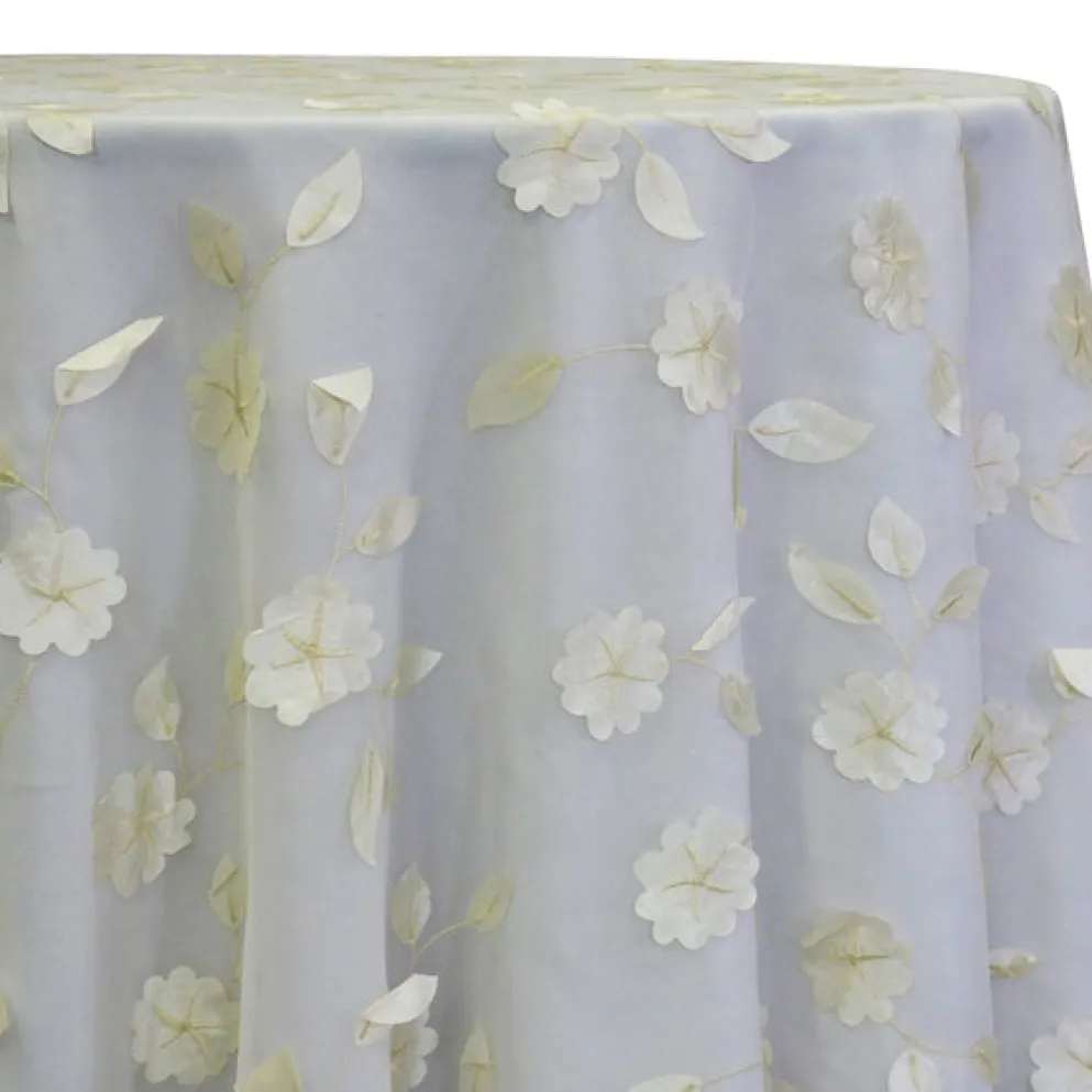 Lily Petal Table Linen in Ivory