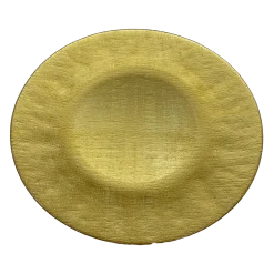 Linen - Glass Charger Plate in Gold (Item # 0236)