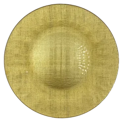 Linen - Glass Charger Plate in Gold (Item # 0236)