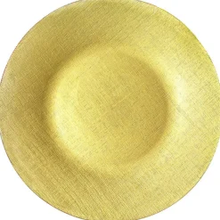 Linen - Glass Charger Plate in Gold (Item # 0236)
