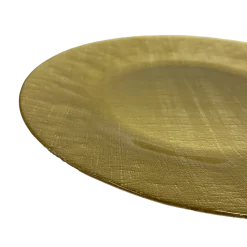 Linen - Glass Charger Plate in Gold (Item # 0236)