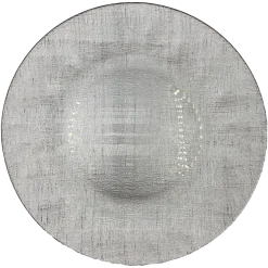 Linen - Glass Charger Plate in Silver (Item # 0236)