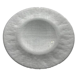 Linen - Glass Charger Plate in Silver (Item # 0236)