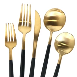 Luna Modero Flatware/Cutlery in Gold/Black