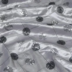 Luna Sequins Taffeta Table Linen in Silver
