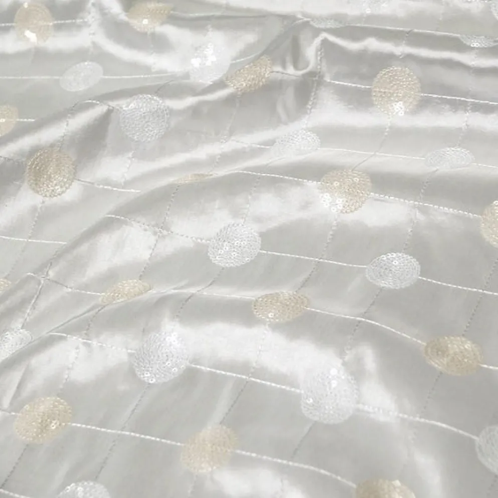 Luna Sequins Taffeta Table Linen in Ivory