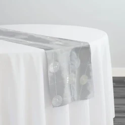 Luna Sequins Taffeta Table Runner in Ivory