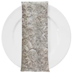 Lush Chiffon (w/ Poly Lining) Table Napkin in Ivory