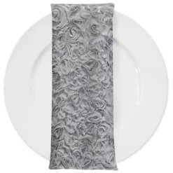 Lush Chiffon (w/ Poly Lining) Table Napkin in Silver
