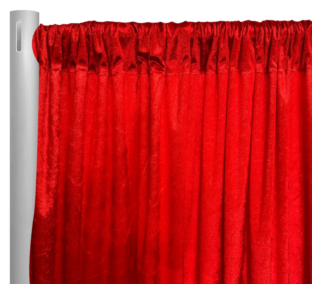 Lush Velvet Drapery Panel in Red
