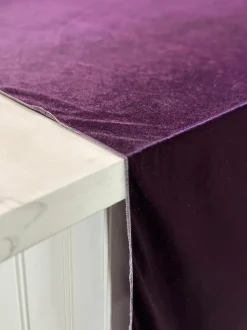Lush Velvet Table Linen in Eggplant