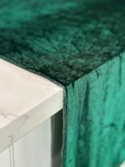 Lush Velvet Table Linen in Hunter Green