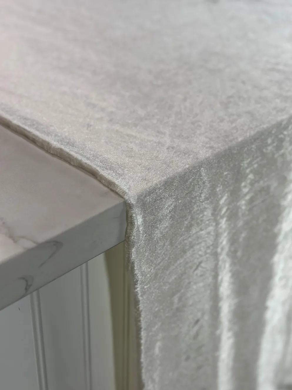 Lush Velvet Table Linen in Ivory