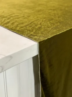 Lush Velvet Table Linen in Olive