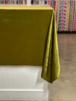 Lush Velvet Table Linen in Olive