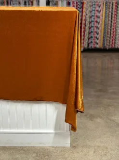 Lush Velvet Table Linen in Rust