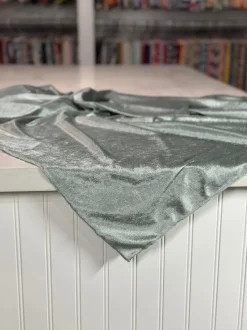 Lush Velvet Table Linen in Sea Foam