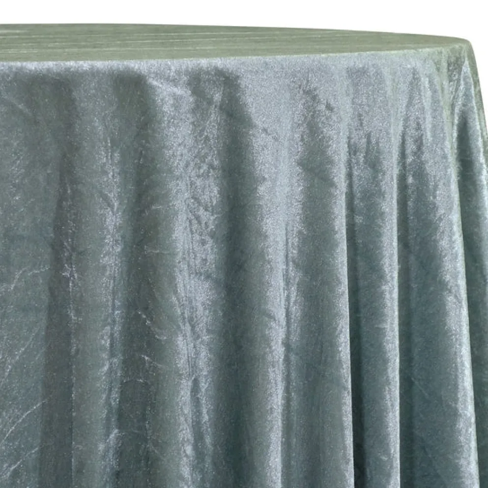 Lush Velvet Table Linen in Sea Foam