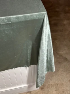 Lush Velvet Table Linen in Sea Foam