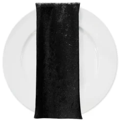 Lush Velvet Table Napkin in Black