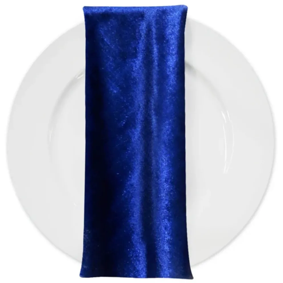Lush Velvet Table Napkin in Navy