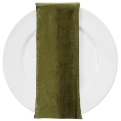 Lush Velvet Table Napkin in Olive