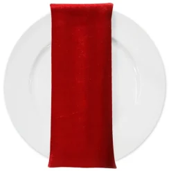 Lush Velvet Table Napkin in Red