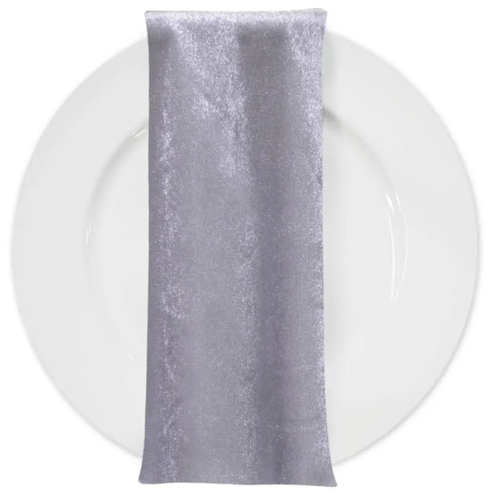Lush Velvet Table Napkin in Silver