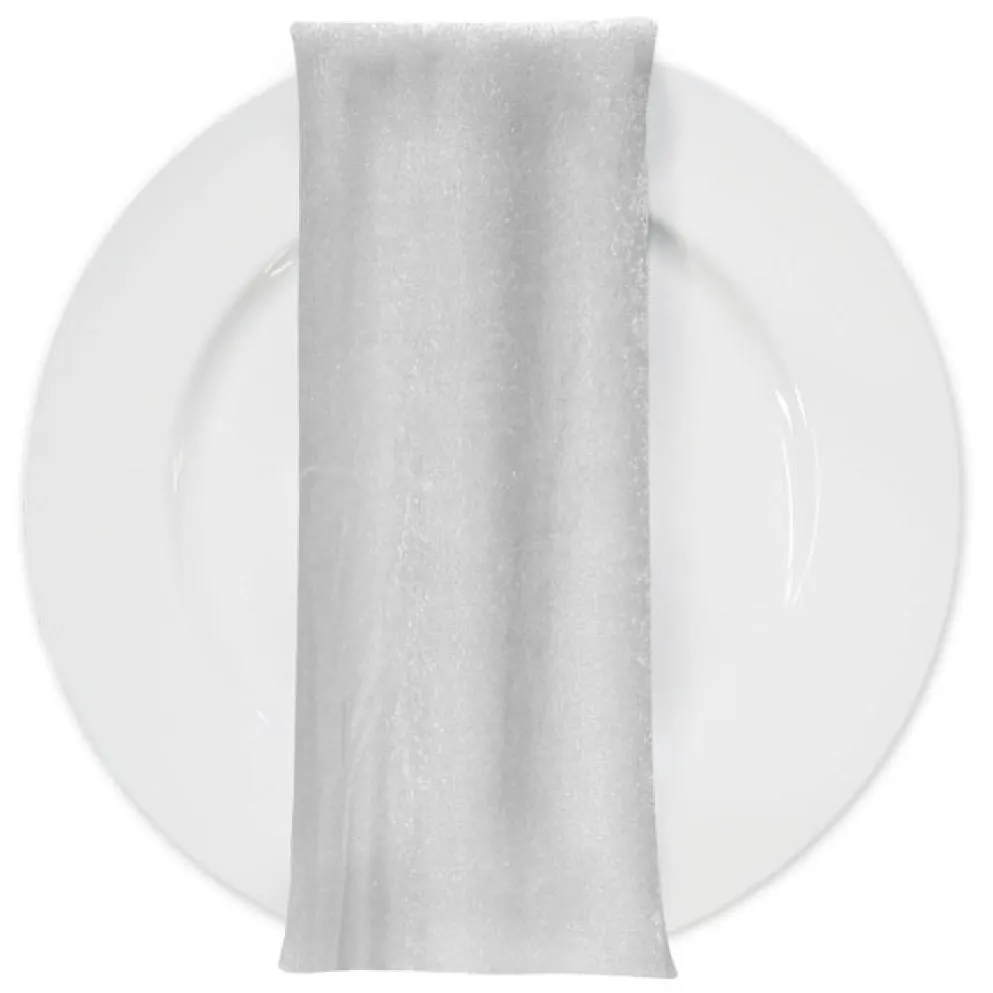 Lush Velvet Table Napkin in White