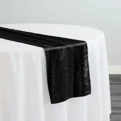 Lush Velvet Table Runner in Black