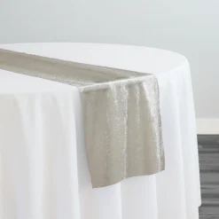 Lush Velvet Table Runner in Bone
