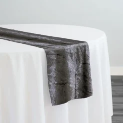 Lush Velvet Table Runner in Grey