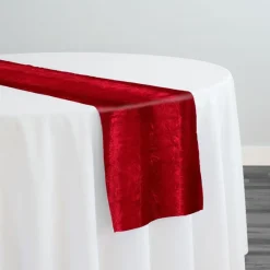 Lush Velvet Table Runner in Wine