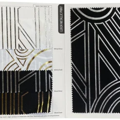 Luxor (Metallic Print) Table Napkin in Black and Gold