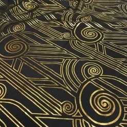 Luxor (Metallic Print) Table Runner in Black and Gold