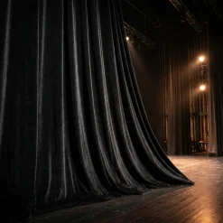 Luxury Plush Velvet Drapery Panel in Black