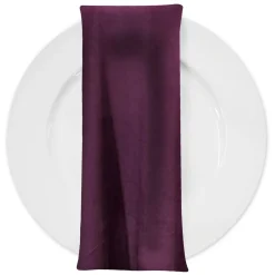 Luxury Plush Velvet Napkin in Plum