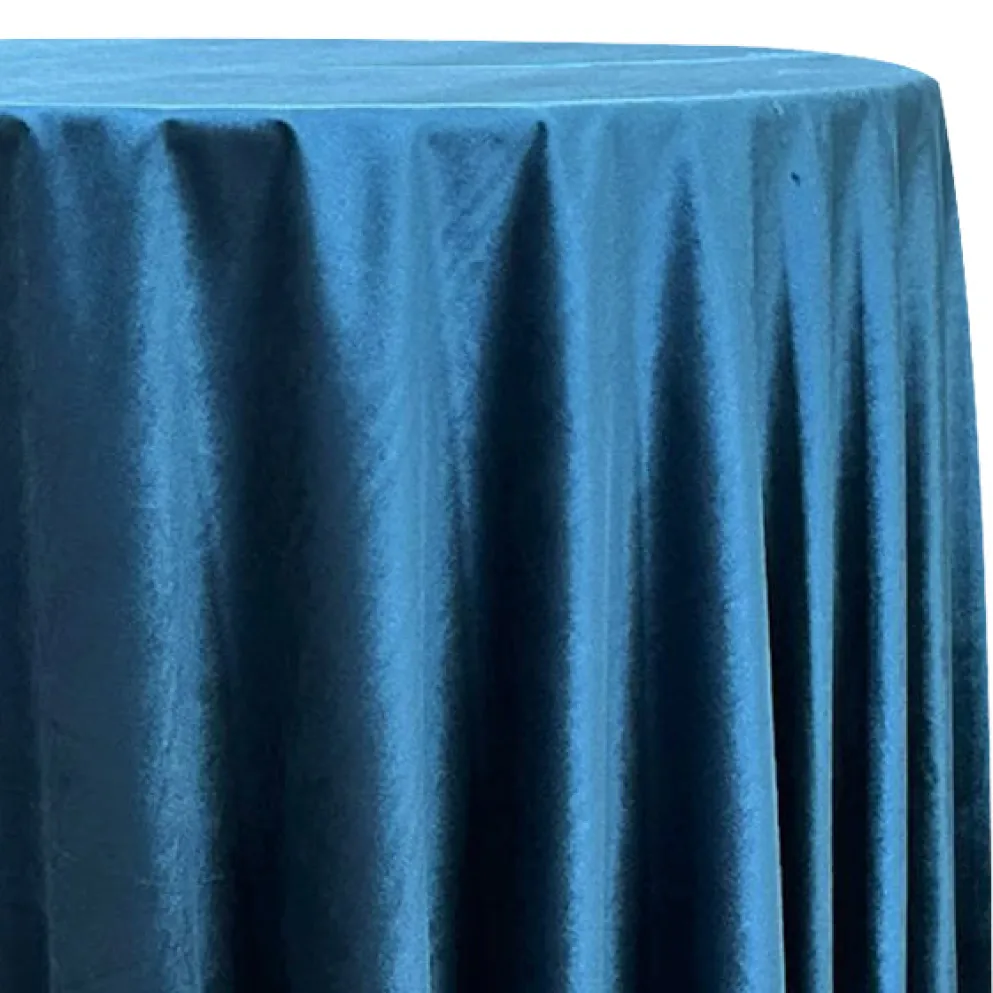 Luxury Plush Velvet Table Linen in Lapis Blue