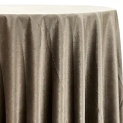 Luxury Plush Velvet Table Linen in Taupe