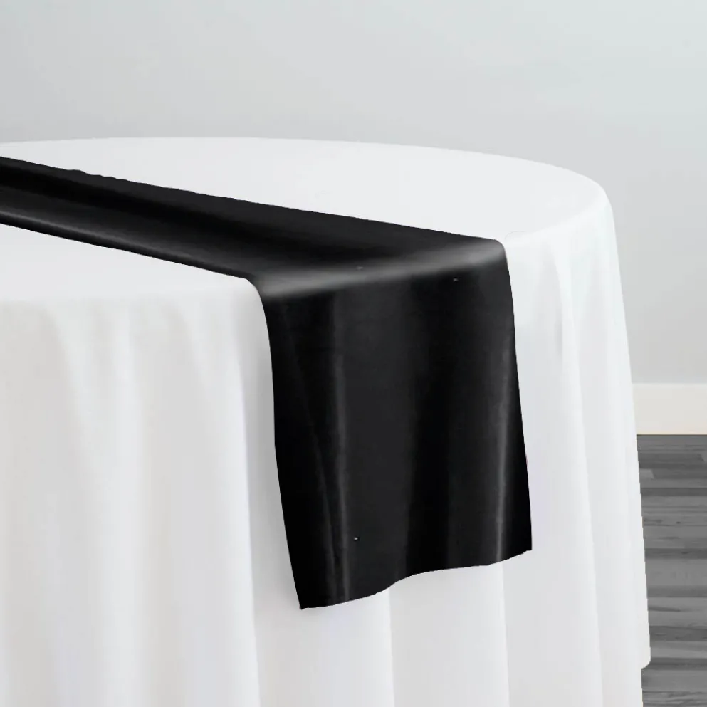 Luxury Plush Velvet Table Runner in Black